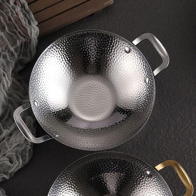 UPKOCH Stainless Steel Stock Pot Double Handles Korean Style Cooking Pot for Home Use Heat-resistant and Easy to Clean Kitchen Essential