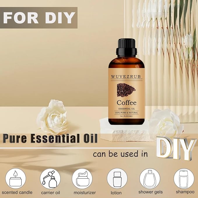 Coffee Essential Oils, 30ML Pure and Natural Essential Oil for Aromatherapy Diffuser - Coffee /1 Fl Oz