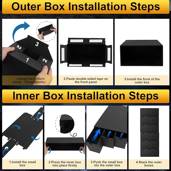 Trading Card Storage Box, 10800+ Card Organizer with 18 Inner Boxes & 72 Card Dividers, Fits Sleeved Cards & Toploaders for MTG, TCG, YGO, PTCG, Sports Cards, with Labels & Tapes
