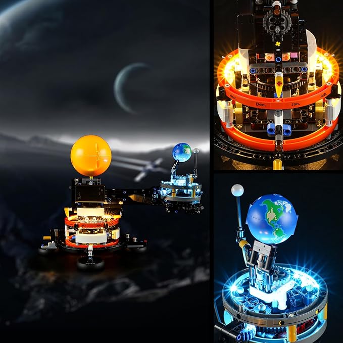 Vaodest Led Light for Lego 42179 Technic Planet Earth and Moon in Orbit Building Blocks Model,Design and Configuration Compatible with Model 42179(Led Light Only, Not Building Block Kit)