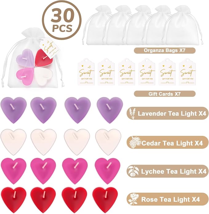 Colored Scented Tealight Candles, 16 Pack Soy Wax Colorful Tea Lights Romantic Candles for Valentine Decor Party Favors, Wedding Decor, Relaxation & Gifts | Cedar, Lychee, Lavender & Rose