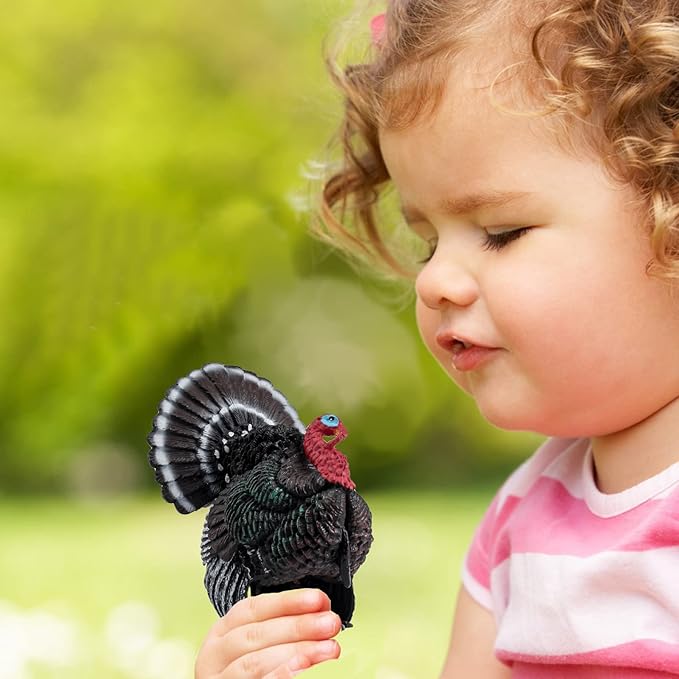 LC JoyCre 3 Inch Animals Turkey Toys Turkey Figurine Farm Animal Figurines for Toddlers Preschool Animals Figures Eduactional Model Toy for Kids Party Decoration