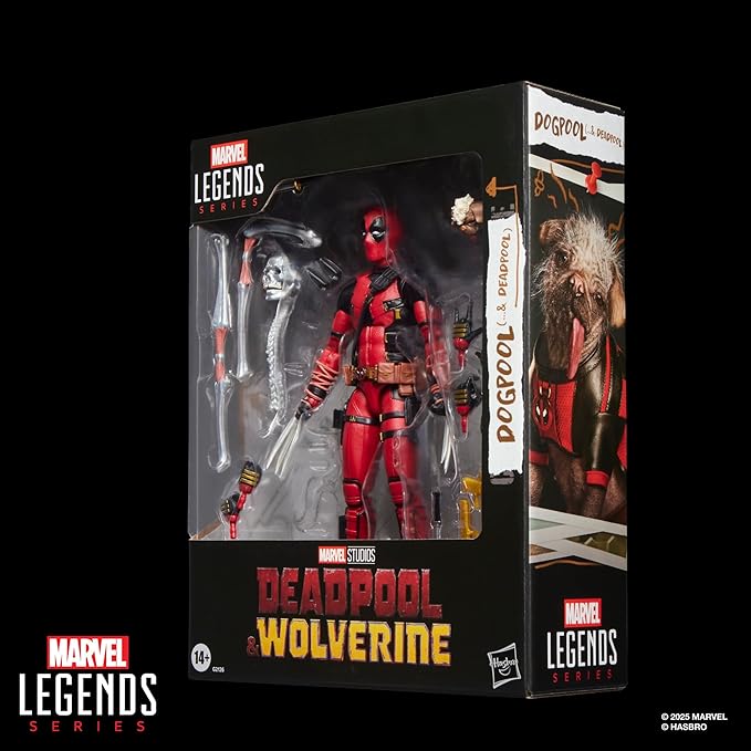 Marvel Legends Series Dogpool and Deadpool, Marvel Studios' Deadpool & Wolverine Movie Collectible 6-Inch Action Figure Gift