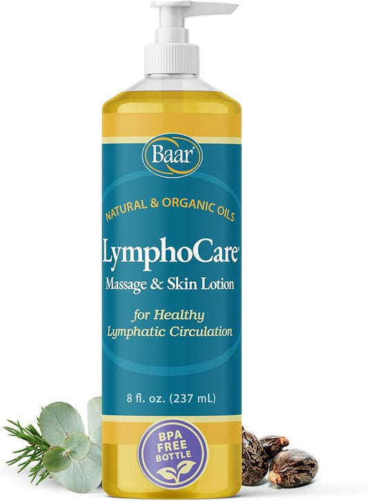 Baar LymphoCare Massage Oil with Olive, Rose Hip & Castor, 8 Oz
