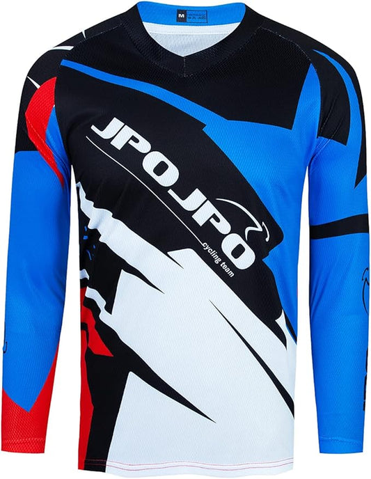 Boy Girl Cycling Jersey Kids Mountain Bike Motocross Long Sleeve Shirt Biking Tops 4-14 Years