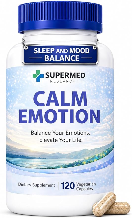 Mood Support Supplement with GABA, Ashwagandha, L-Theanine, L-Tyrosine, L-Glycine, 5-HTP & Magnesium – Supports Relaxation, Mood & Restful Sleep – Non-GMO, Vegan (120 Veg Capsules)