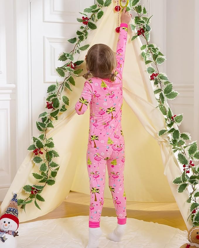 Bamboo Viscose Toddler Girls Kids Pajamas Unicorn Mermaid Pjs Long Sleeve Snug fit 12M-8Y 2pcs Soft Jammies