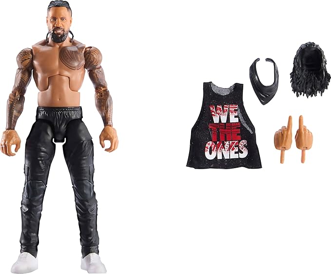 Mattel WWE Elite Action Figure & Accessories, Series #114 6-inch Collectible Jimmy USO with 25 Articulation Points & Swappable Hands (Amazon Exclusive)