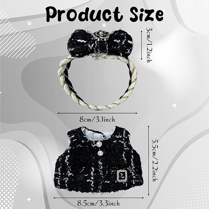 Clothes Fit for 17CM Doll, Fashion Doll Clothes Outfit Set Cute Theme Designer Toys Dress Accessories for Collector Fans Display (Florid Black)