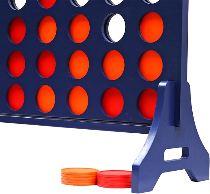 Tailgating Pros Premium Navy Giant Four in a Row with Carrying Case - Jumbo Oversized Outdoor Yard Game - Connect Multiple Pucks in a Row to Win - Many Puck Colors Available!