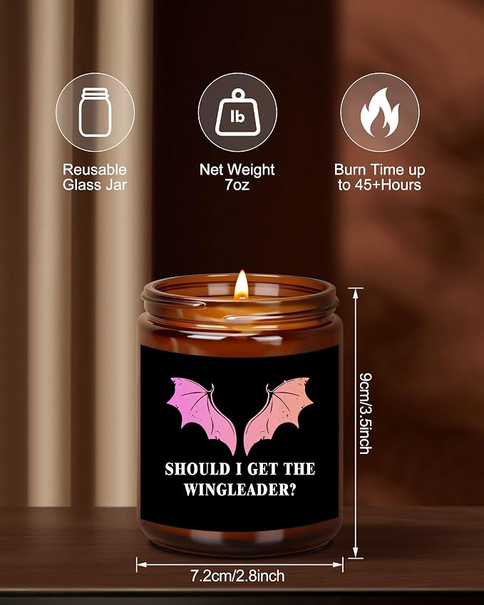 4th Wing Gift Basgiath War College 7oz Scented Candle Fantasy Book Lavender Scented Candles Relaxation Gifts (Candle-Get WINGLEADER)