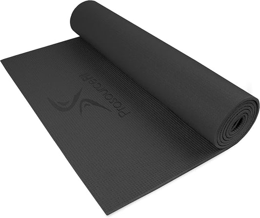 ProsourceFit Original Yoga Exercise Mat 1/4” (6mm) Thick for Comfort and Stability with Carrying Straps, Non Slip –Multiple Colors
