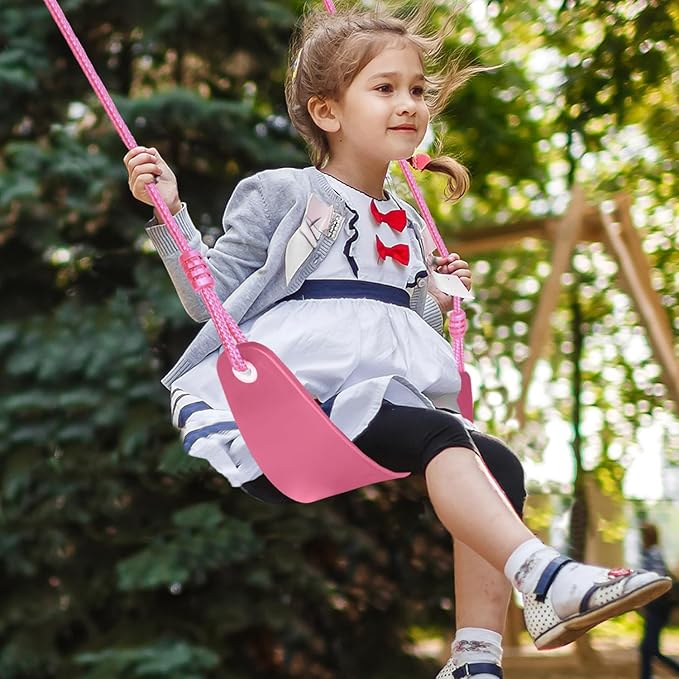 3-in-1 Heavy Duty Metal Swing Set for Backyard, 440 lbs Capacity Outdoor Playset with 32" Saucer Swing & 19" Belt Swing - Kids & Adults Play Equipment Ages 3-8