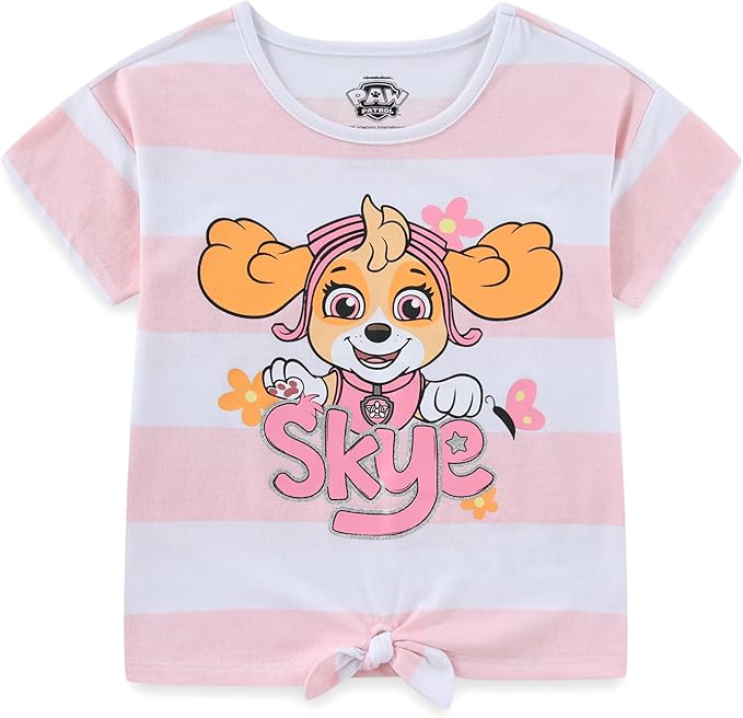 Paw Patrol Skye Girls Short Sleeve Shirt and Bike Shorts Set for Toddler and Big Kids