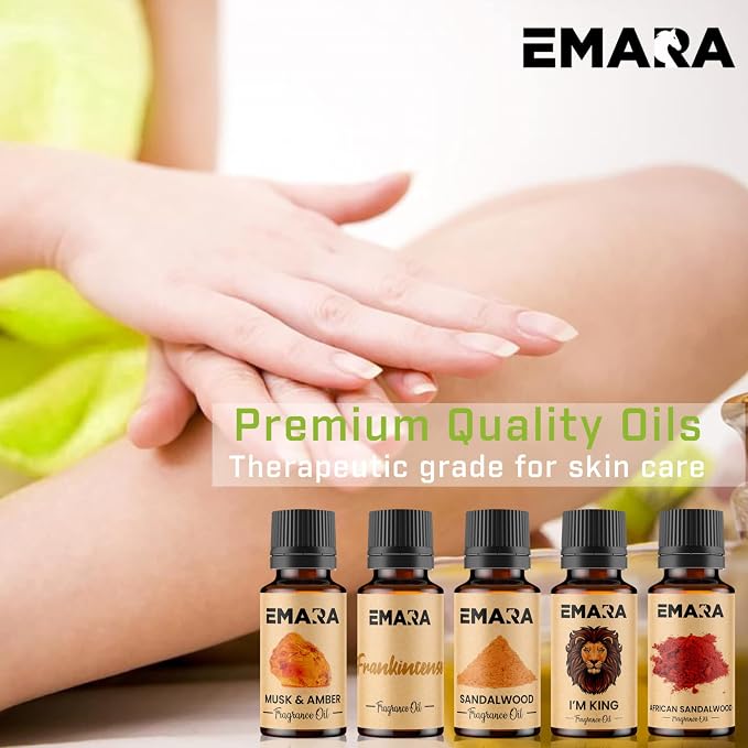 EMARA All Natural Earthy Frankincense Essential Oil for Diffusers, Skin Care, Aromatherapy Fragrance Oil, Organic Therapeutic Grade 15 mL (1/2 fl oz)