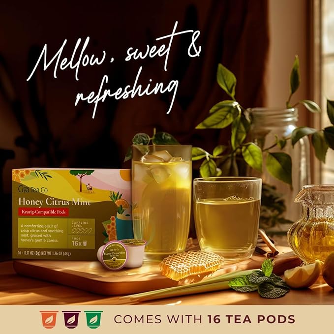Gya Tea Co Citrus Mint Herbal K Cups Tea Pods Variety Pack & Chamomile Mint Herbal Tea K Cups Variety Pack for Keurig 2.0 &1.0