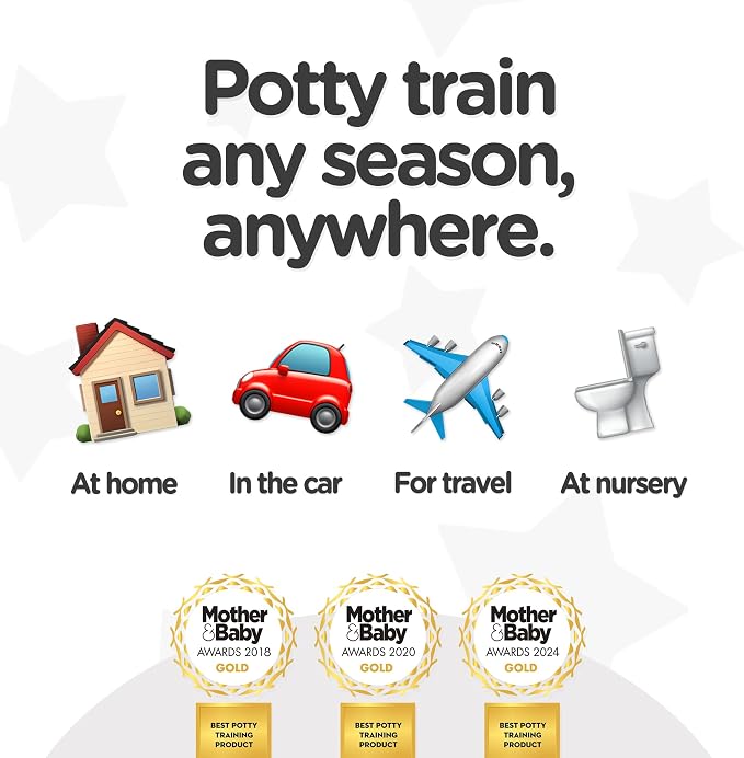 My Carry Potty - Grey Pastel Travel Potty, Award-Winning Portable Toddler Toilet Seat for Kids to Take Everywhere