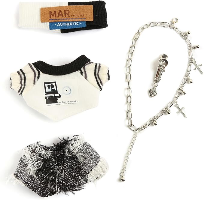Doll Clothes for 17cm Dolls Fashion Accessories for Dress Up No Doll White