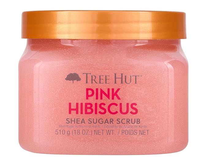 Tree Hut Pink Hibiscus Shea Sugar Scrub, Mothers Day Gifts, Exfoliating, Hydrating & Moisturizing Body Scrub with Shea Butter & Nourishing Essential Oils, Smooth & Soften Skin, 18 oz