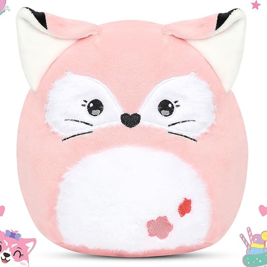 Easfan Pink Fox Plush Pillow Soft Plush Toy Cute Stuffed Animal Home Room Decoration Birthday Festival Gifts for Girls,Kids,Toddlers
