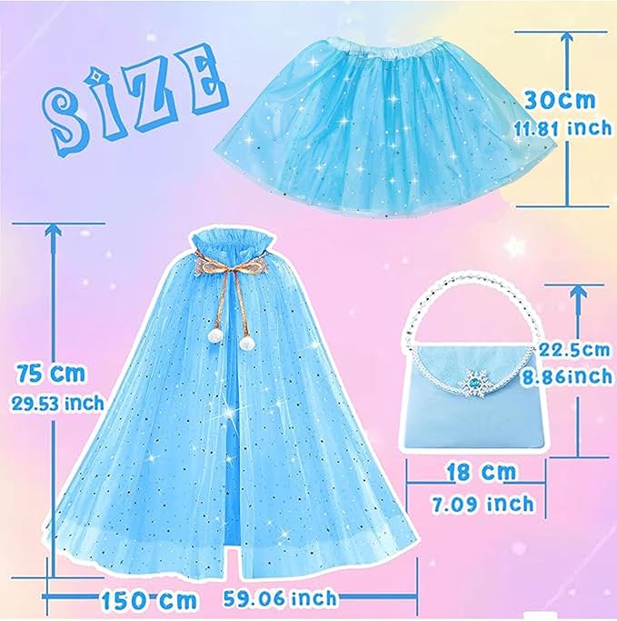 FKKFYY Rainbow Cape Cloak for Girl Princess