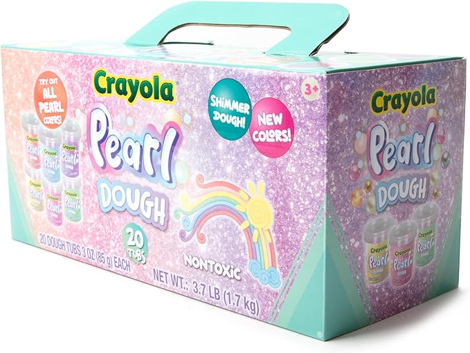 Crayola 20pk Pearl Dough 20pk x 3oz – Easter Gifts, Party Favors, Fidget Toys, Sparkling Colors for Creative Play, Safe Non-Toxic Crafting, Great Classroom Fun or Non-Candy Alternative