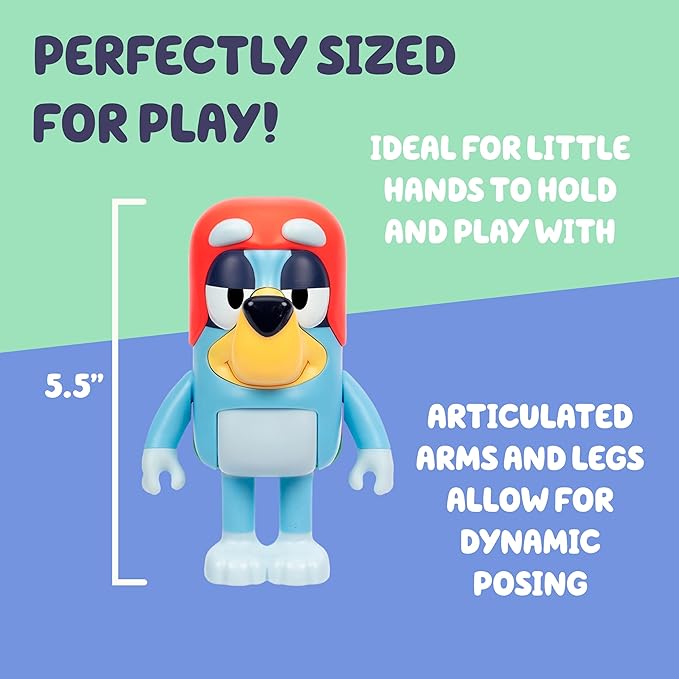 Bluey Grannies Car Coupe Chat Mates Playset, Talking Janet Kids Toy with Removable Blanket, Glasses, Interactive Toys Figures Set, Ages 3+