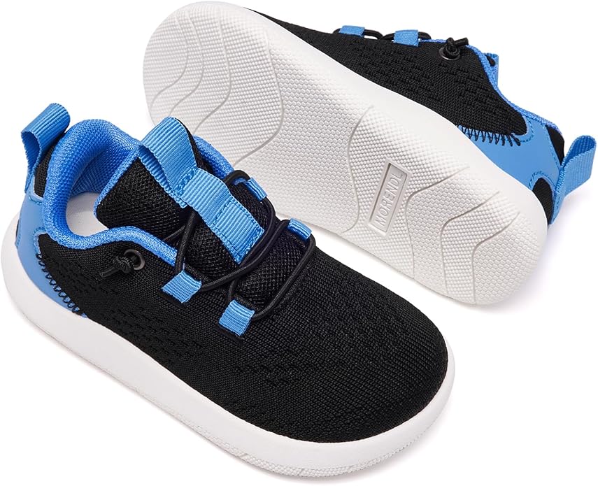 MORENDL Wide Toddler Shoes Baby Walking Shoes Girls Boys Zero Drop Minimalist Sneakers Slip On Tennis Shoe Breathable Naturally Flexible