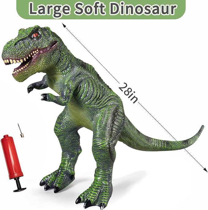 Large Dinosaur Toys- 28" Tyrannosaurus Rex Soft Dinosaur Toys for Kids 3-5, Big Inflatable Dinosaur for Boys Girls, Toddler Dinosaur Party Favors (Tyrannosaurus Rex)