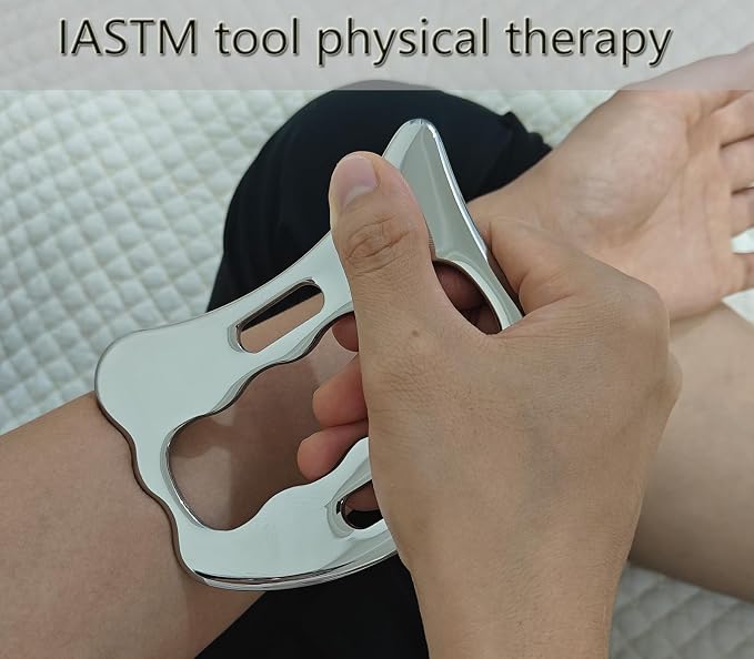 Muscle Scraper Tool Set, Stainless Steel IASTM Kit, Scraping Massage Tools for Physical Therapy, 3 Piece for Fascia Release