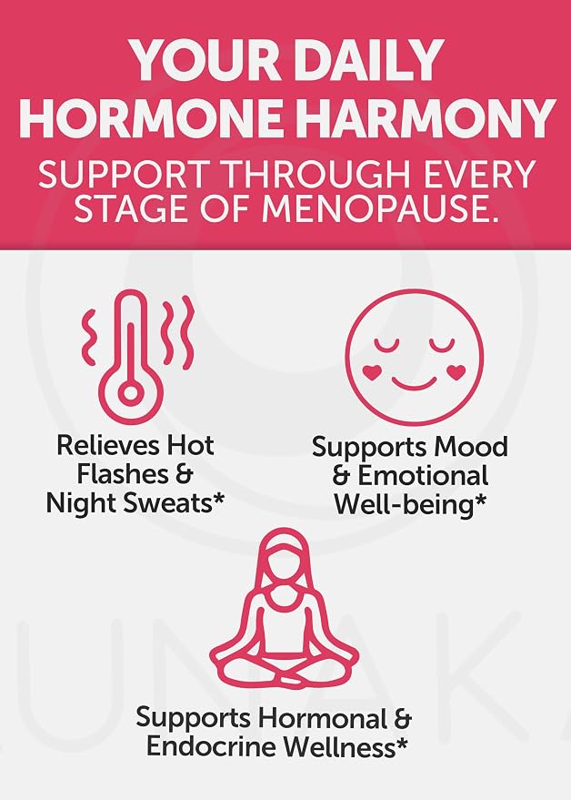 Lunakai USA Made Natural Menopause Supplements for Women – 13-in-1 Menopause Relief for Hot Flashes, Night Sweats, Sleep & Mood Support - 6 Pack