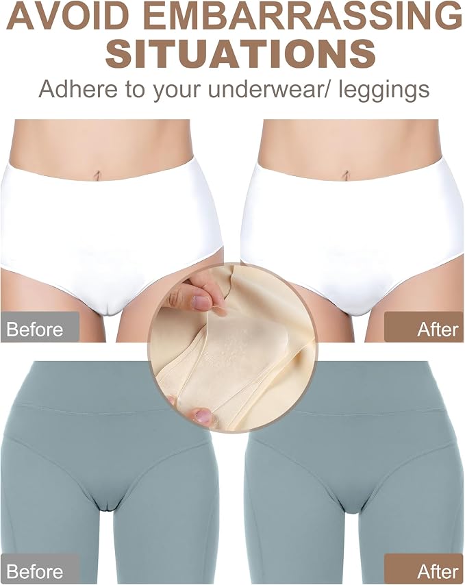CICKEE Camel Toe Concealer Reusable - Silicone Camel Toe Prevention Underwear for Women Cameltoe Hider Cover Insert Pad Guard Stopper for Yoga Swimsuit Leggings Activewear Bikini - 4 Pack Transparent