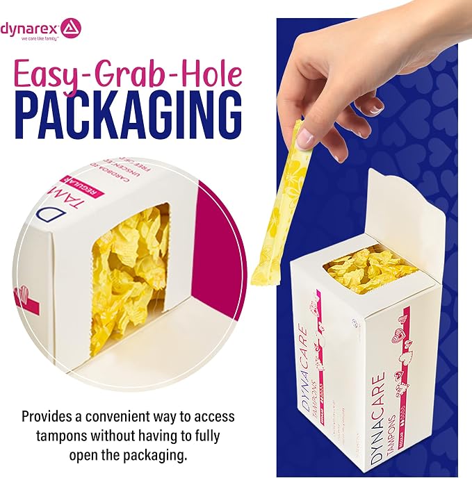 Dynarex Regular Tampons – Bulk Feminine Hygiene Product with Cardboard Applicator – 6-Hour Protection – 9 Boxes, 225 Total Tampons
