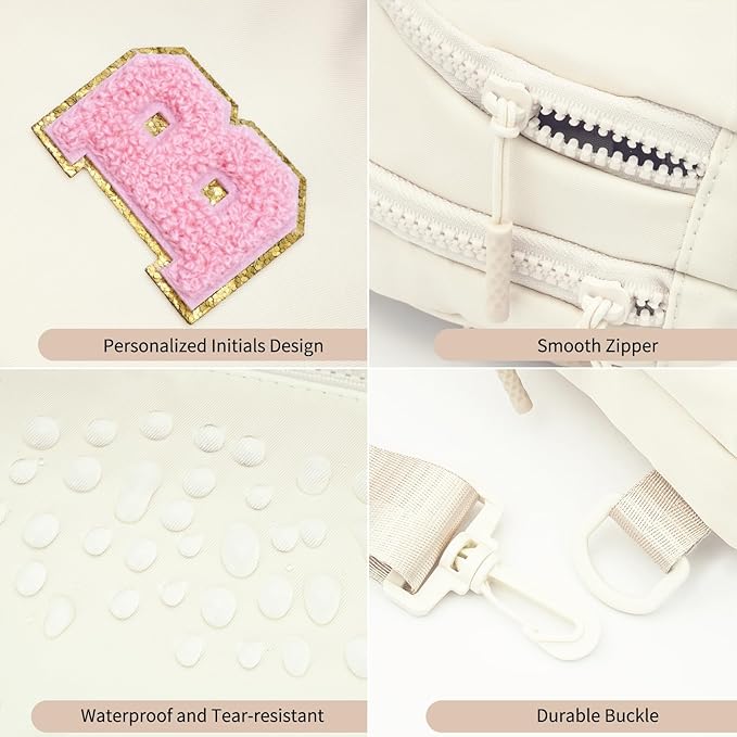 Birthday Gift for 5 6 7 8 9 10 11 12 13 14 15 16 Year Old Girls Fanny Pack Crossbody Bags for Women,Cute Trendy Stuff - Cream,B