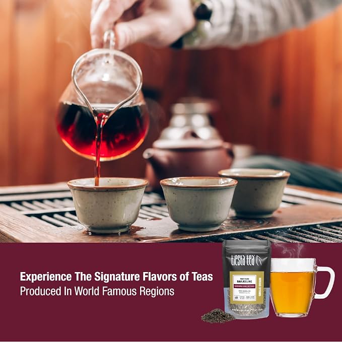 Tiesta Tea - Single Origin Tea Sampler Dry Flight Set, Loose Leaf, High to Low Caffeine, Makes Hot & Iced, Assorted Brew Sets with Green, White, Black & Oolong, 7 Resealable Sample Pouches