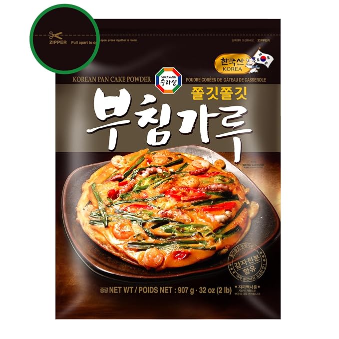 Surasang Buchimgaru Korean Pancake Mix | Pajeon Scallion, Kimchi Jeon, and Seafood Pancakes, Korean Cooking Ingredients Pantry Staple, 2 Pounds