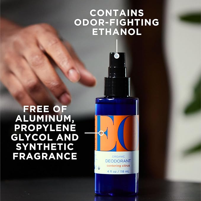 EO Organic Deodorant Spray, 4 Ounce (Pack of 1), Citrus, made with Essential Oils for men and women