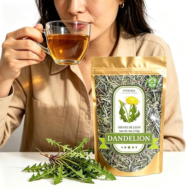 Dandelion Leaf & Root Loose Leaf Tea –Diente de Leon (Whole Dandelion) for Digestive Support & Detox, 6 oz (170g), 100% Natural Taraxacum, Vegan, Non-GMO, Caffeine-Free