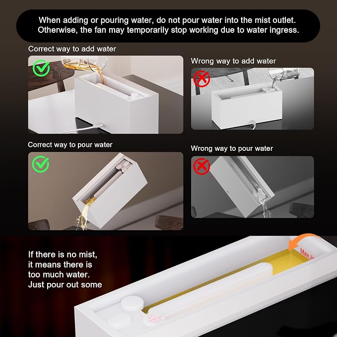 Fireplace Flame Air Diffuser Humidifier | 7 Colors Aromatherapy Oil Diffuser, Ultrasonic Aroma Humidifier with Remote Control & Timer for Bedroom Home Office Yoga