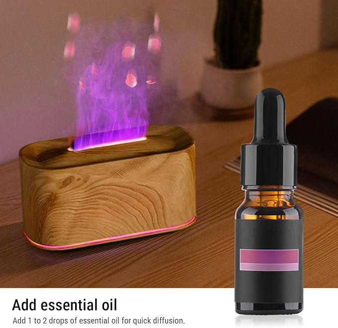 Asixxsix Essential Oil Diffuser, Aromatherapy Diffuser Cool Mist Humidifier with 7 Colors Light, Scent Aromas Diffuser, Quiet Flame Diffuser for Essential Oil, Home, Office, Bedroom (Light Wood
