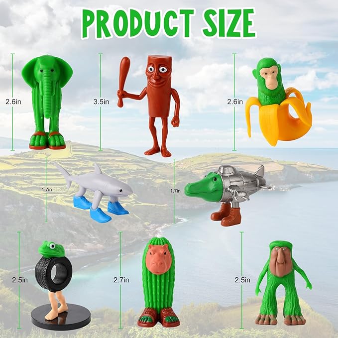 8PCS Italian Brainrot Action Figure,Cute Tralalero Tralala Figures，Tung Tung Tung Sahur, BRR BRR Patapim,Shark Figures Toys, Collectible Animals Figurine Doll Gifts for Fans