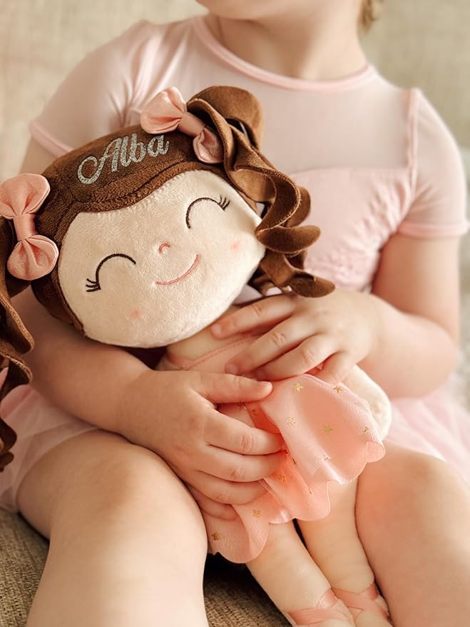 Gloveleya Personalized Name Ballerina Doll – Custom Plush Ballet Girl Doll 13", Unique Gift for Baby Shower, Birthday, Christmas & Holiday Keepsake for Toddlers and Little Girls