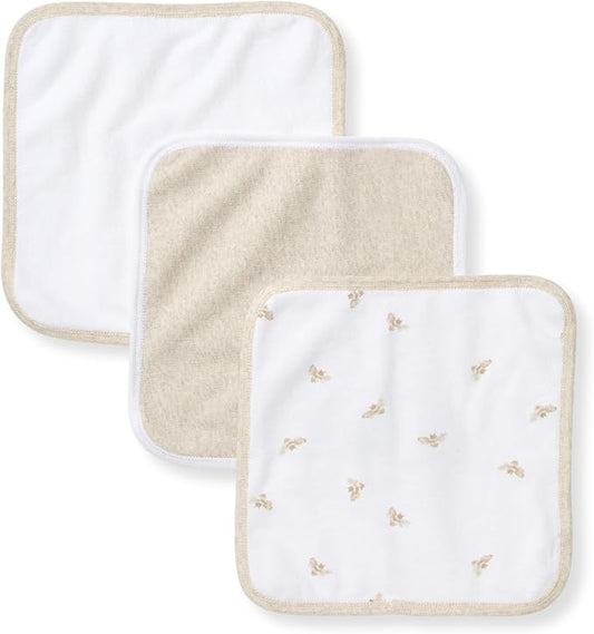 Burt's Bees Baby Washcloths for Infants, 100% Organic Cotton, Soft and Absorbent Knit Terry Face Towel, 9 x 9 in, 3-Pack