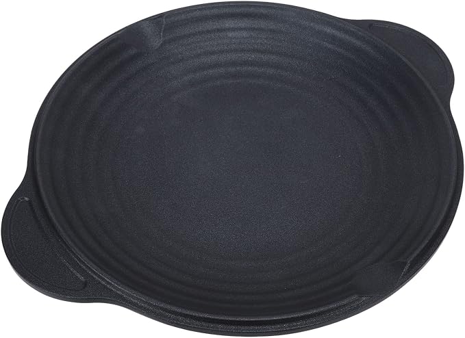 Korean BBQ Grill Pan, Round Non Stick Grilling Pan for Indoor Outdoor Barbeque, 11.4in