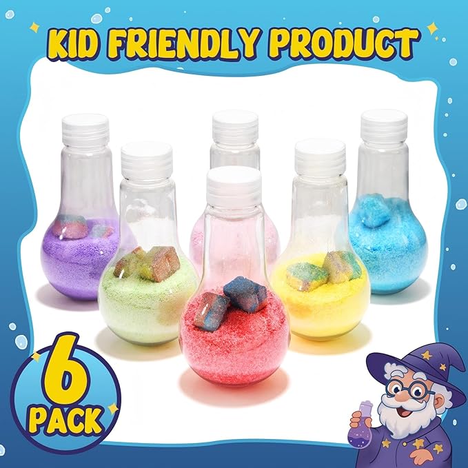 Velanora 6 Pack Bath Potions Kit for Kids Fun Bath Bombs Interactive Bath Toys Nontoxic Scientific Experiment Children's Enlightenment Kids Potion kit for Bathtubs and Pools Applicable to Age 3＋