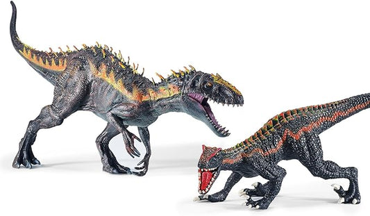 Large Realistic Tyrannosaurus Rex Toy, 15.7 inch and 11 inch T-REX Dinosaur Colletion, Kids' Play Dinosaur & Prehistoric Creature Figures with Moveable Jaw, Red, Ages 8+
