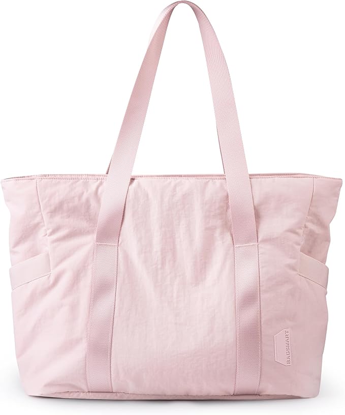 BAGSMART Tote Bag for Women, Tote Bag with Zipper Work Tote with Compartments Nurse Shoulder Hanbag for Travel, Gym