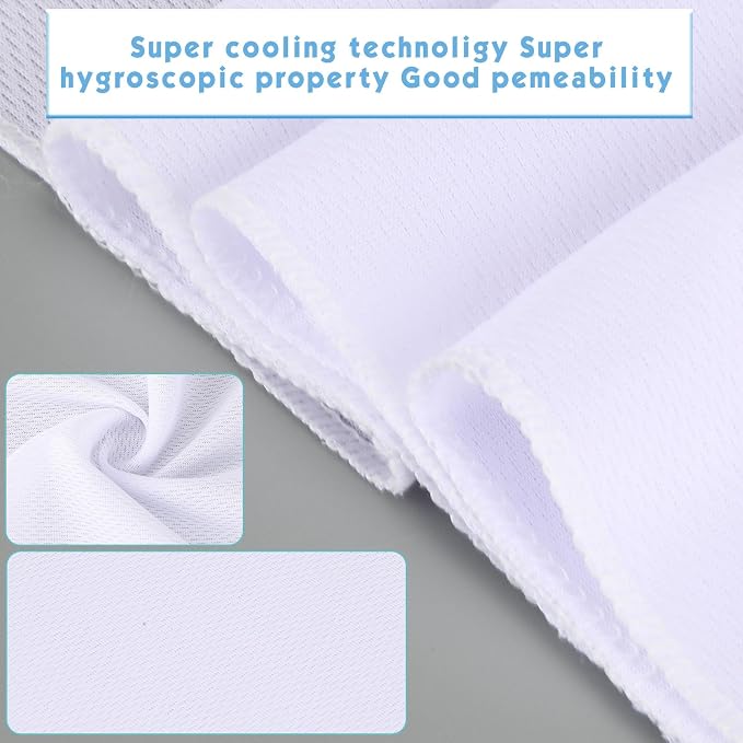 Honoson 20 Pcs Cooling Towels for Neck and Face, 47"x12" Sports Breathable Ice Towels Microfiber Chilly Sweat Rags with Portable Bottle for Gym Golf Athletes Yoga Workout Hot Weather (White)