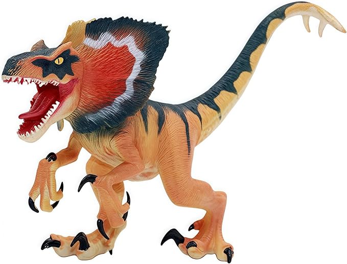 Gemini&Genius Dilophosaurus Dinosaur Toy, Realistic Action Figure, Gift, Stocking Stuffer, Birthday Cake Topper, Family Party Gifts, Room Decoration for Kids