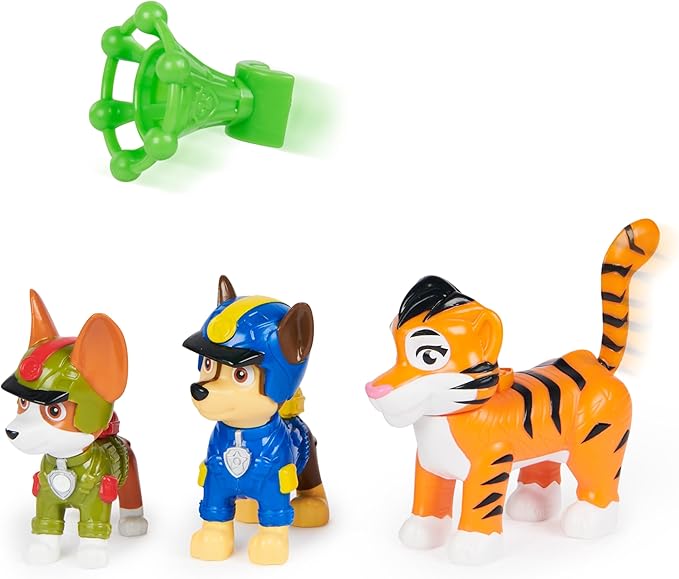 PAW Patrol Jungle Pups, Figurines Articulées Chase, Tracker & Tiger Avec Lance-Projectile, Jouets Pour Les garçons et, Black